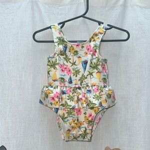 NWOT Old Navy Kids Swim One Piece - Floral and Sailboat Print